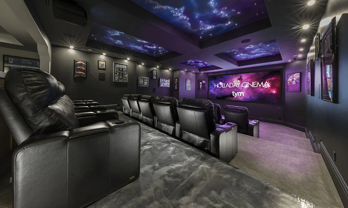 Holladay Cinema, home theater, Salt Lake City, UT, EUA: Solução audiovisual sob medida para home theater