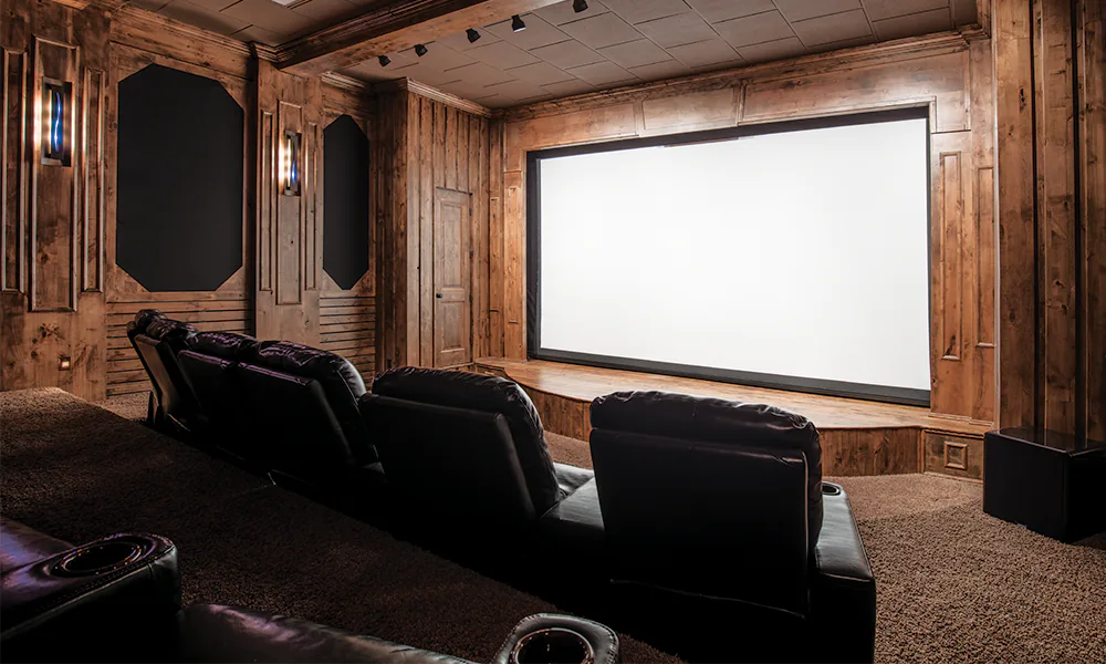 Home theater TecVision, EUA: Tela com superfície TecVision acusticamente transparente